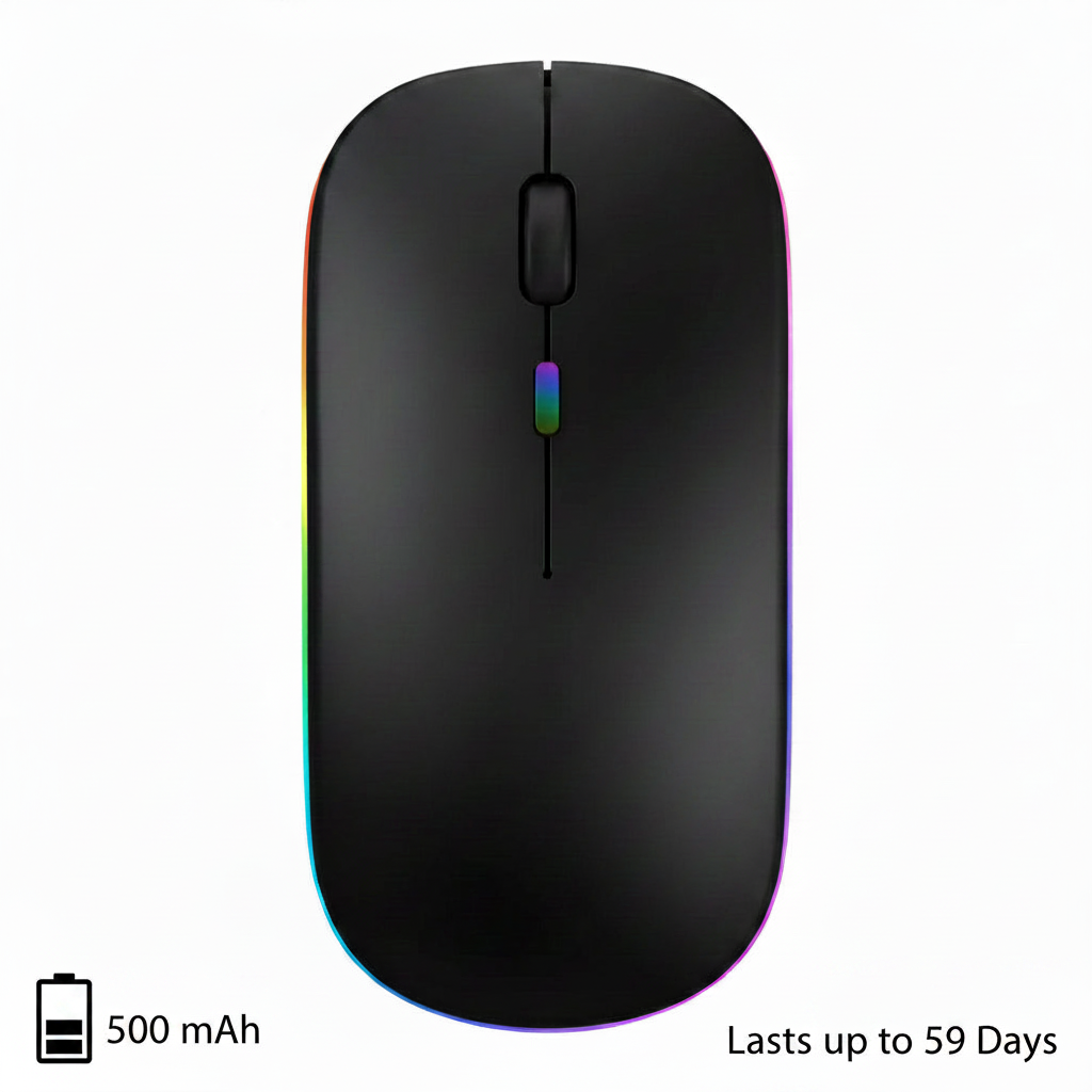 New Slim Silent Rechargeable Wireless Mouse RGB LED USB Mice MacBook Laptop PC